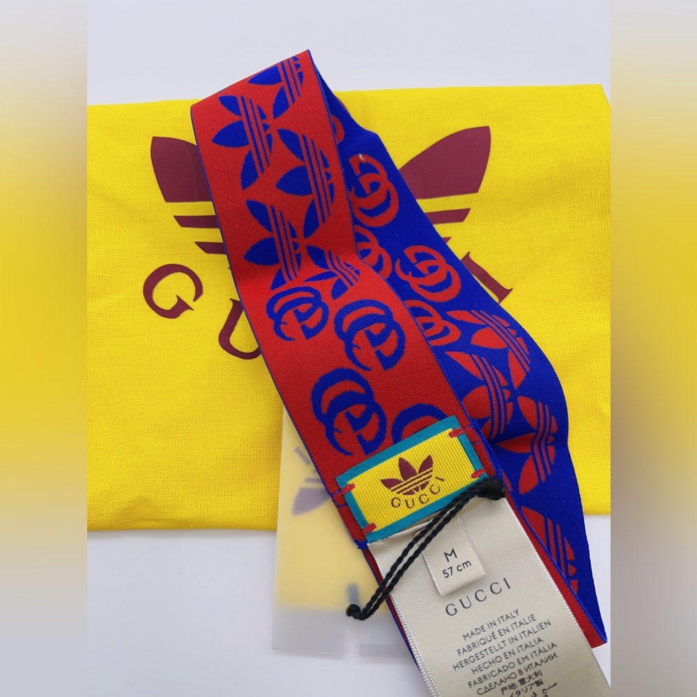 ❌SOLD❌Authentic Adidas X GUCCI GG Trefoil Print Stretch Headband Size M (57cm) - Picture 6 of 8